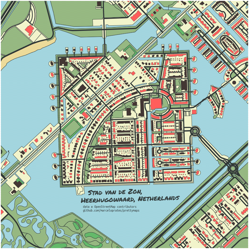 Mappa di Heerhugowaard creata con prettymaps