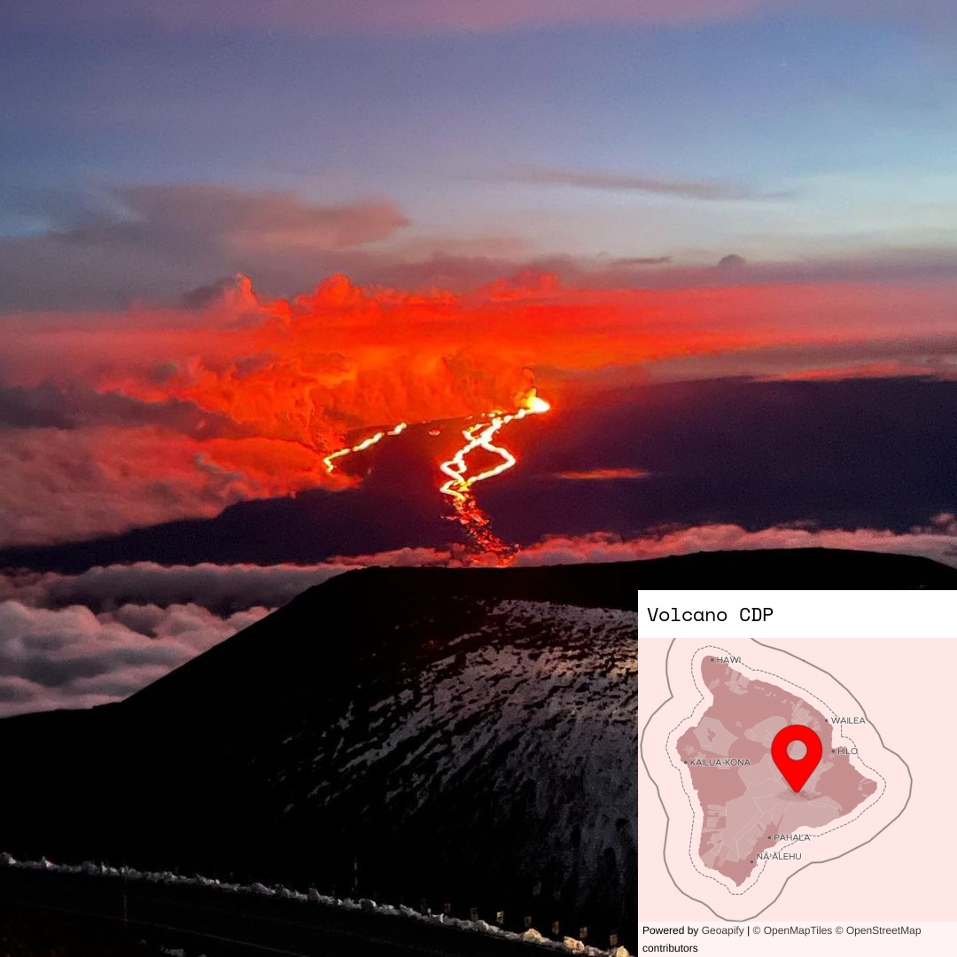 Mauna Loa con una mappa fatto con maphoto.app